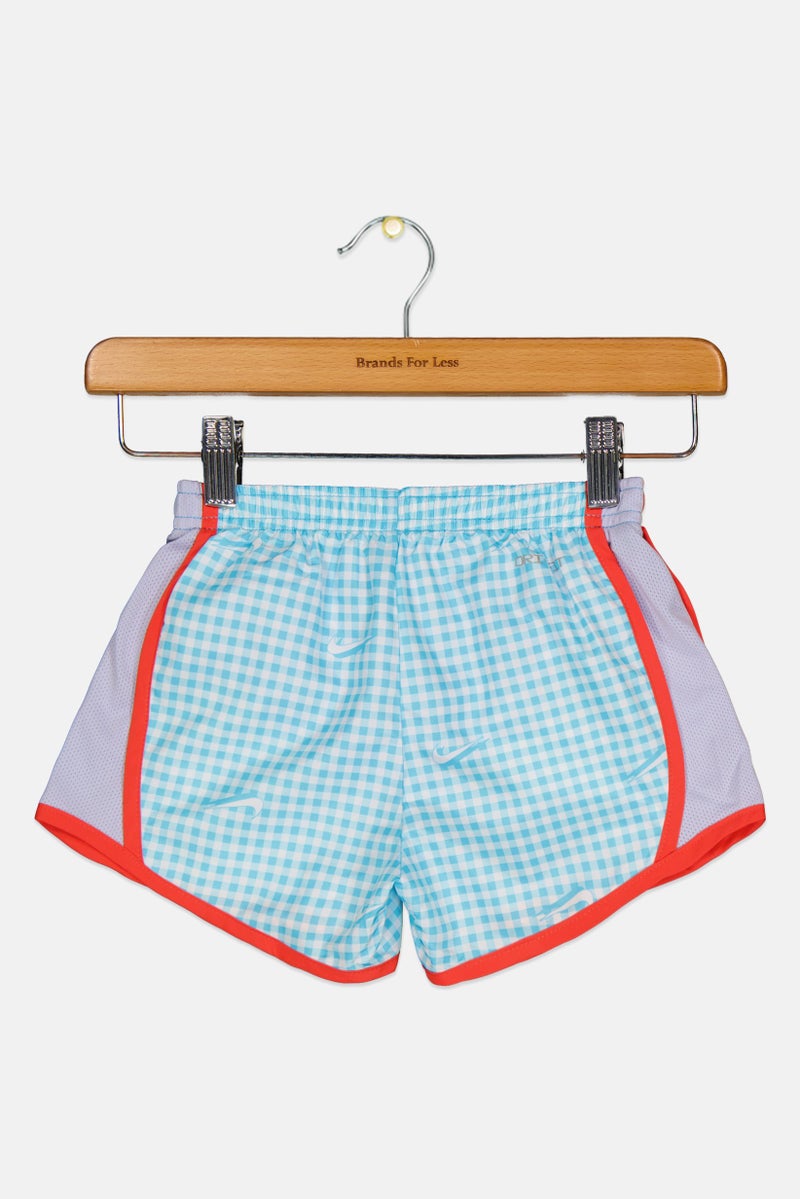 Nike Kids Girl Sportswear Fit Brand Logo Training Shorts, Light Blue - Image 3